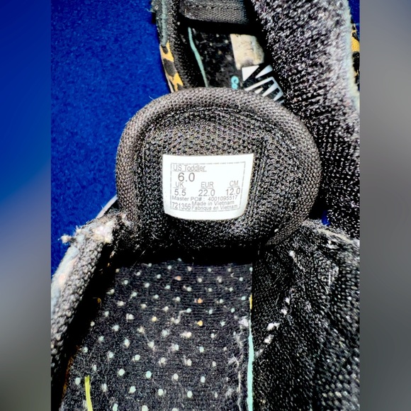 VANS Old Skool Double Strap Black Leopard Print Sz 6 Baby - Picture 4 of 5